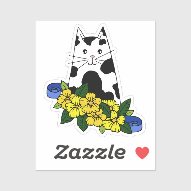 Adesivo Laptop de Gato com Traços (Folha)