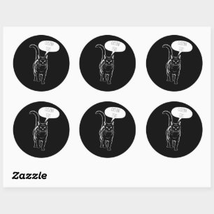 Adesivo Laptop de Gato Preto Personalizado