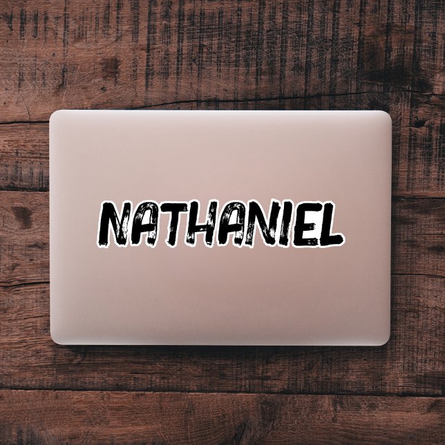 Adesivo Laptop de Nome Personalizado com Grunge legal (Criador carregado)