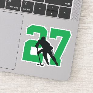 Adesivo Laptop de Número do Jogador de Hóquei Personaliz