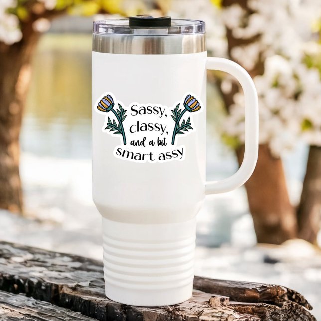 Adesivo Laptop Sarcástico Sasstic Classe | Autocolante (Sassy, Classy, and a bit Smart Assy Vinyl Sticker)