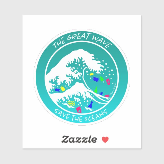 Adesivo laptop "Save the Oceans" Sticker (Verde) (Folha)