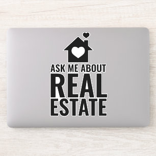 Adesivo Laptop Sticker - Pergunte-me sobre Imóveis