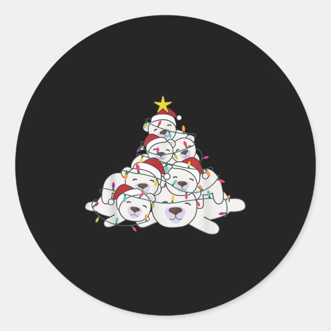 Adesivo Lar Bear Christmas Tree Funny Animal Christmas Lar (Frente)