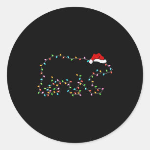 Adesivo Lar Bear Iluminação de Natal Chapéu de Papai Noel
