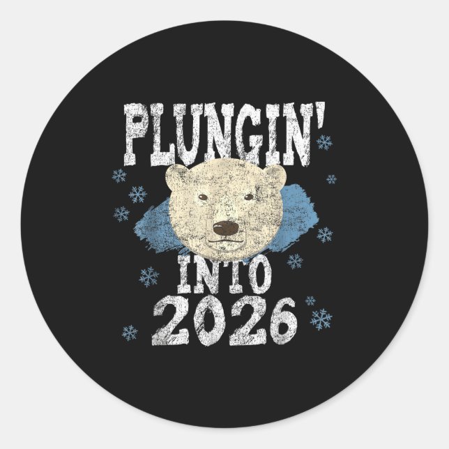 Adesivo Lar Bear Plunge - Plungin' Into 2026 New Year Cold (Frente)