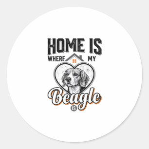 Adesivo Lar é Onde Está Meu Beagle é Design de Cachorro Vi