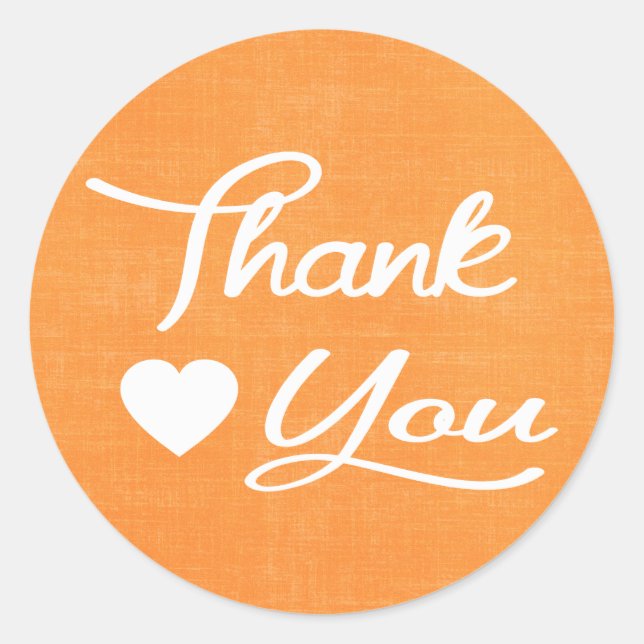 Adesivo Laranja Afastada Obrigado Cardíaco Vinhetas / Selo (Frente)