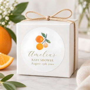 Adesivo Laranja Água-forte de Laranja para Chá de Bebê Per