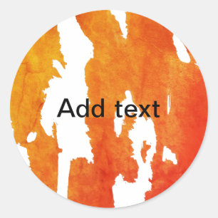 Adesivo Laranja amarelo aquarela adicionar texto pintura a