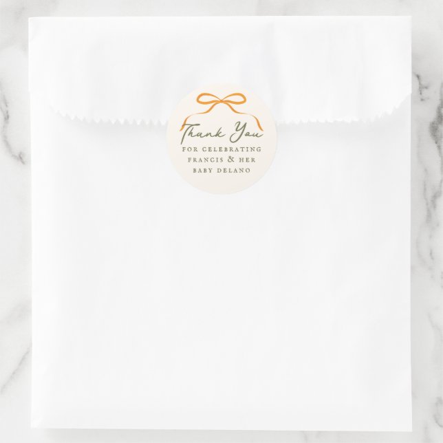 Adesivo Laranja Arco Simples Obrigado (Bolsa)