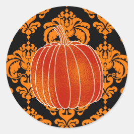 Adesivo Laranja Autumnal Abóbora Laranja Preta Damask Bril
