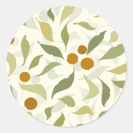 Adesivo Laranja Berries e Folhas no creme - padrão.