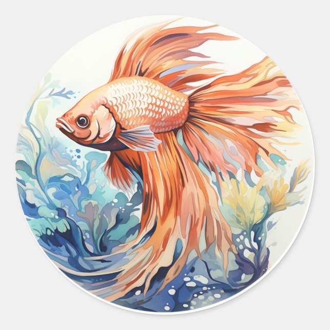 Adesivo Laranja Beta Peixe Submarino (Frente)
