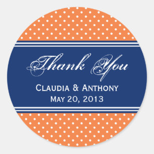 Adesivo Laranja, Bolinhas branca com azul real