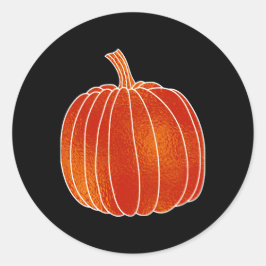 Adesivo Laranja Brilhante Abóbora de Outono Preto QUALQUER