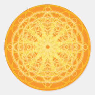 Adesivo Laranja brilhante da geometria sagrado da mandala