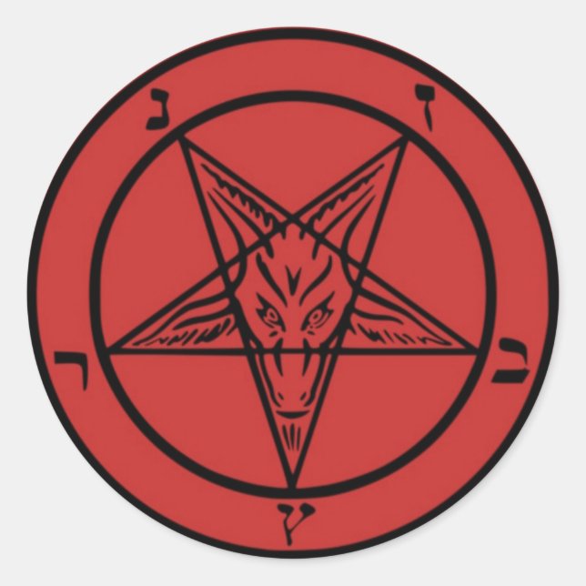 adesivo laranja do Baphomet (Frente)