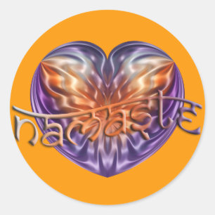 Adesivo Laranja do coração NAMASTE da ARTE