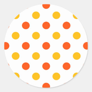 Adesivo Laranja e Amarelo Bolinhas Branco