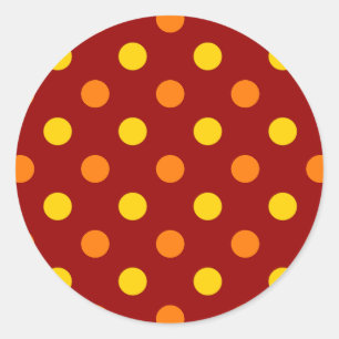 Adesivo Laranja e Amarelo Bolinhas Em Vermelho