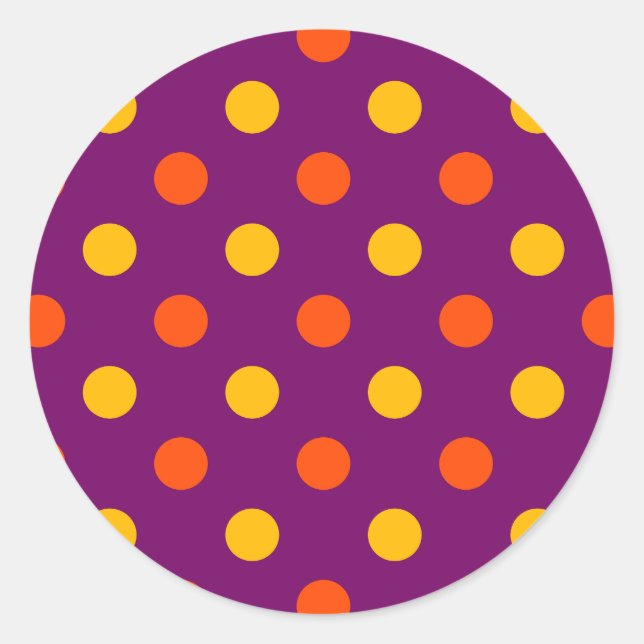 Adesivo Laranja e Amarelo Bolinhas Roxas  (Frente)