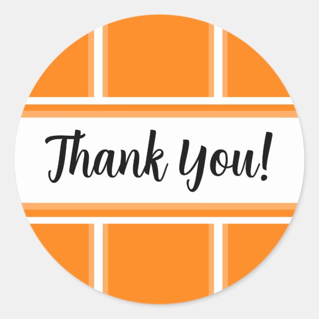 Adesivo Laranja e branco, obrigado (Frente)