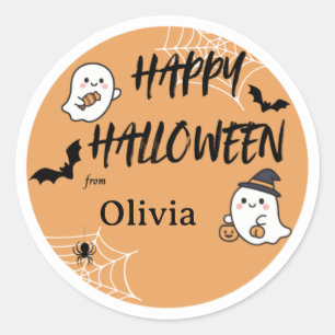 Adesivo Laranja Feliz Halloween Fofo