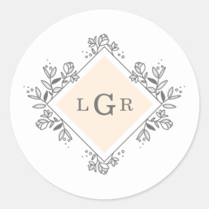Adesivo Laranja Floral Simples Desenhado