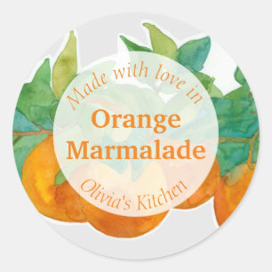 Adesivo Laranja Marmalada Citrus Fruta Jam Jar Comida Labe