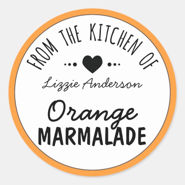 Adesivo Laranja moderno da cozinha do rótulo (Frente)