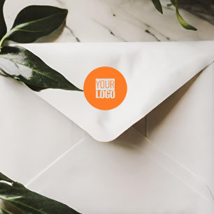 Adesivo Laranja neon - adicione seu logotipo