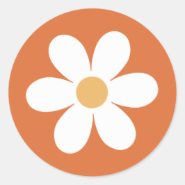 Adesivo Laranja queimada de margarida retrô