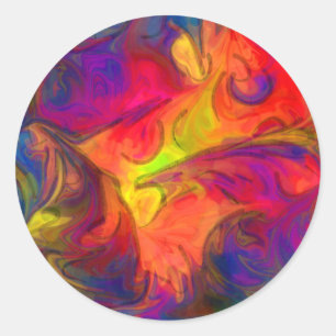 Adesivo Laranja Rosa Quente e Design Azul