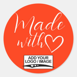 Adesivo Laranja Simples Minimalista Feita Com Logotipo De 