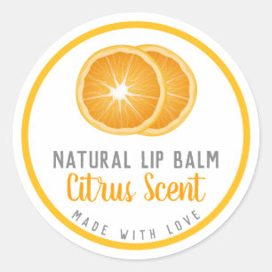 Adesivo Laranja Tangerina Citrus Lip Balm Feita À Mão