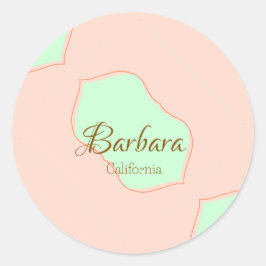 Adesivo Laranja verde pastel boho adicionar nome lugar rús