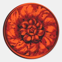 Adesivo Laranja Vintage Barroco Emboscada Olhar Selo