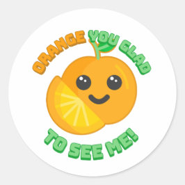 Adesivo Laranja, você está feliz em me ver? Cartoon de lar