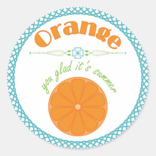Adesivo Laranja Você Feliz Seu Verão Com Turquesa Fronte