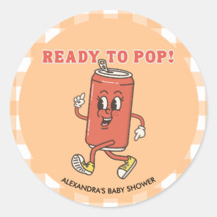 Adesivo Laranja Xadrez Groovy Retro Ela Está Pronta Para N