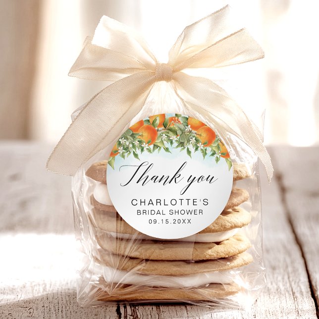 Adesivo Laranjas - Chá de panela Obrigado (Criador carregado)