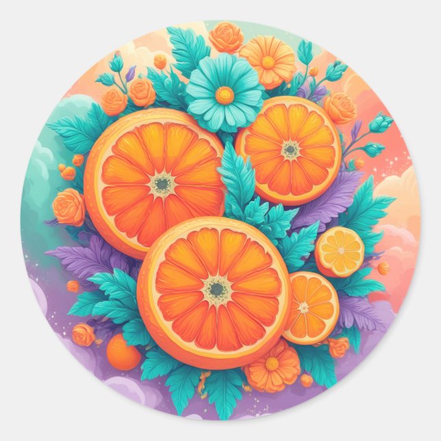 Adesivo Laranjas coloridas (Frente)