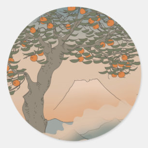Adesivo Laranjeira do Japão na nuvem de nevoeiro Caneca de