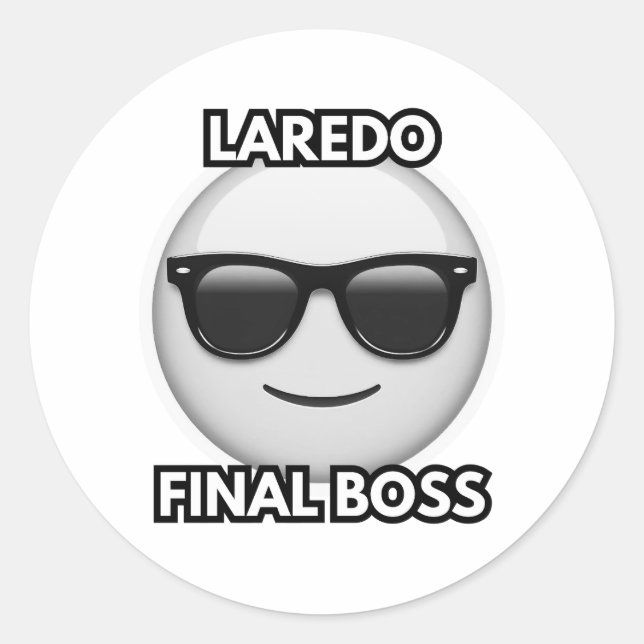 Adesivo Laredo Final Boss Cool Emoji (Frente)