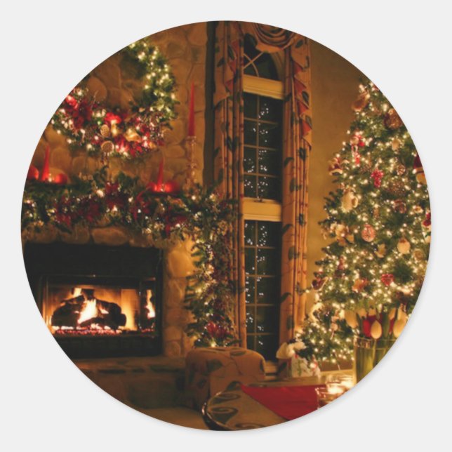 Adesivo Lareira de árvore de Natal (Frente)