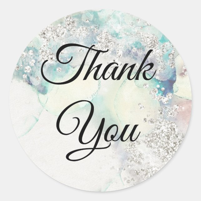 Adesivo Largura de prata com aquarela teal (Frente)