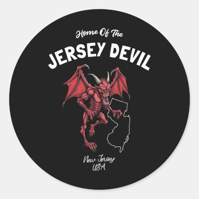 Adesivo Larva do Diabo de Jersey Nova Jersey EUA Críptido (Frente)