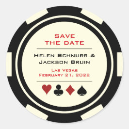 Adesivo Las Vegas Black Cream Poker Chip Salve A Data