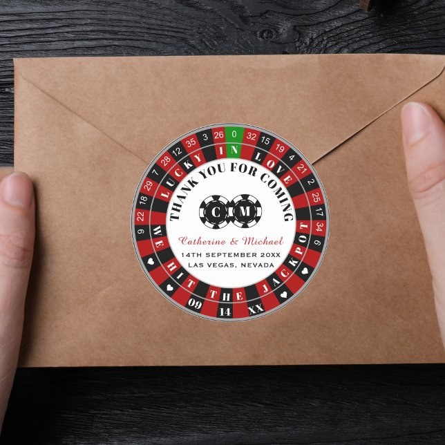 Adesivo Las Vegas Casino Roulette Wheel Obrigado (Criador carregado)